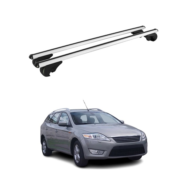 Ford Mondeo Iıı Station Wagon 2007-2014 Arası Uyumlu Port Bagaj Taşıyıcı Ara Atkı Alüminyum Gümüş 2 Parça