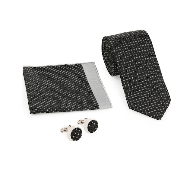 Siyah Kravat Kol Düğmesi Hediyelik Set-brianze Kmk-17