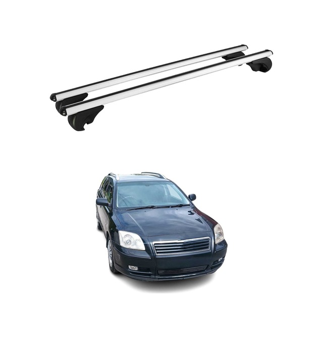 Toyota Avensis I Station Wagon 1997-2003 Arası Uyumlu Port Bagaj Taşıyıcı Ara Atkı Alüminyum Gümüş 2 Parça
