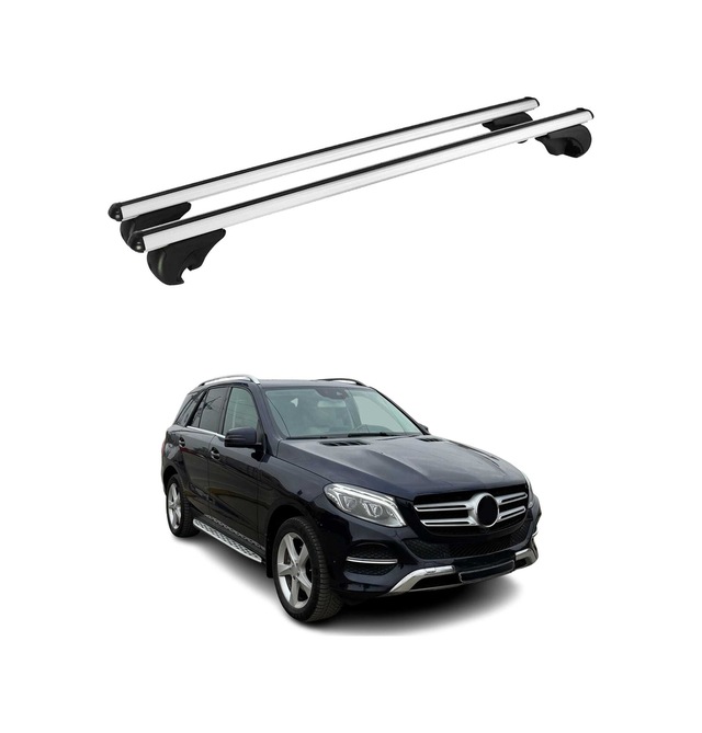 Mercedes Gle W166 2015-2019 Arası Uyumlu Port Bagaj Taşıyıcı Ara Atkı Alüminyum Gümüş 2 Parça