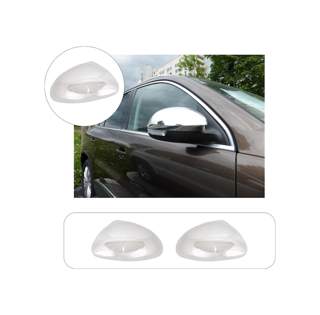 Volkswagen Tiguan Uyumlu 2005-2015 Krom Ayna Kapağı 2 Parça Paslanmaz Çelik