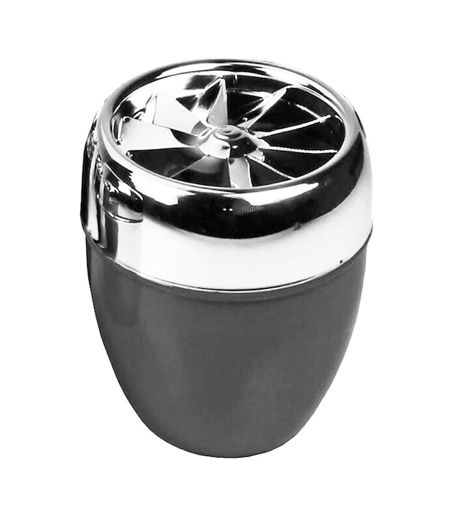 Bas-çevir Türbin Metal Hazneli Küllük Parlak Siyah 9 CM