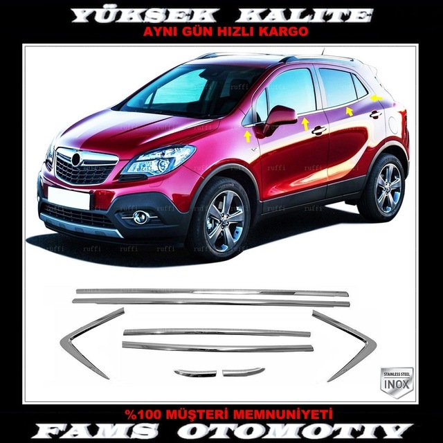 Opel Mokka - Mokka X Paslanmaz Krom Cam Çıta 8 Prç 2013-2019