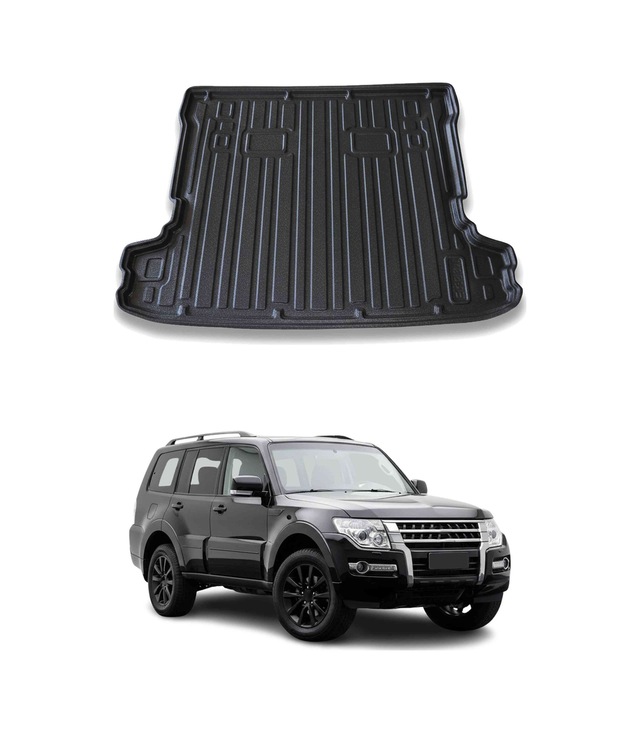 Mitsubishi Pajero 7 Koltuklu 2007+ Uyumlu Araca Özel Kauçuk Tpe Bagaj Havuzu Siyah