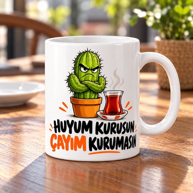 Huyum Kurusun Tasarımlı Porselen Kupa - Model 723