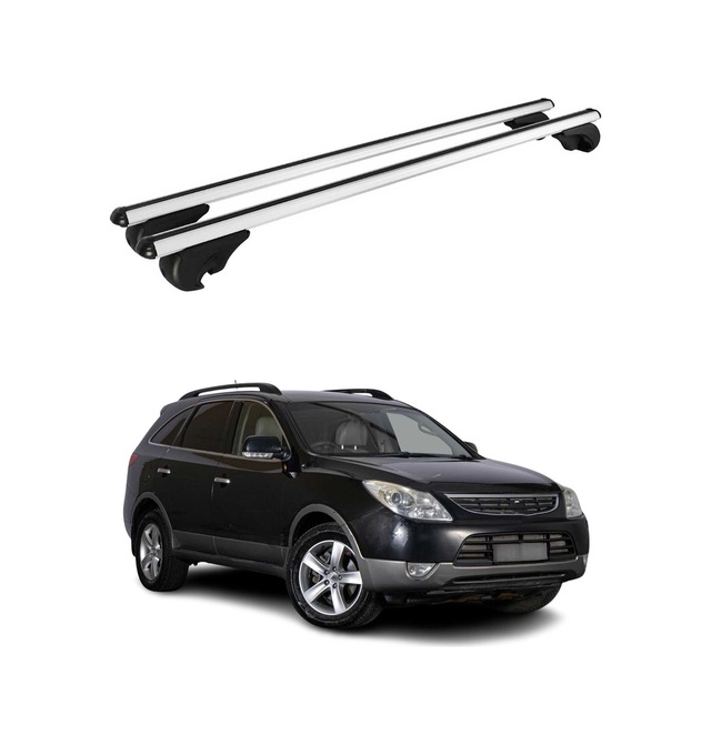 Hyundai İx55 2007-2015 Arası Uyumlu Port Bagaj Taşıyıcı Ara Atkı Alüminyum Gümüş 2 Parça