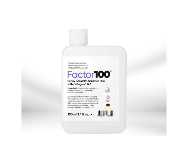 Factor100 Hassas Ciltler İçin Kolajen İçerikli Güneş Kremi SPF50+ 100 ML