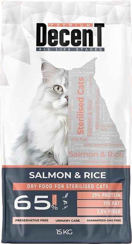 Decent Somonlu Kısırlaştırılmış Yetişkin Kedi Maması 15 KG