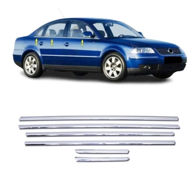 Vw Passat B5 1996-2005 Arası Krom Cam Çıta 6 Prç P.çelik