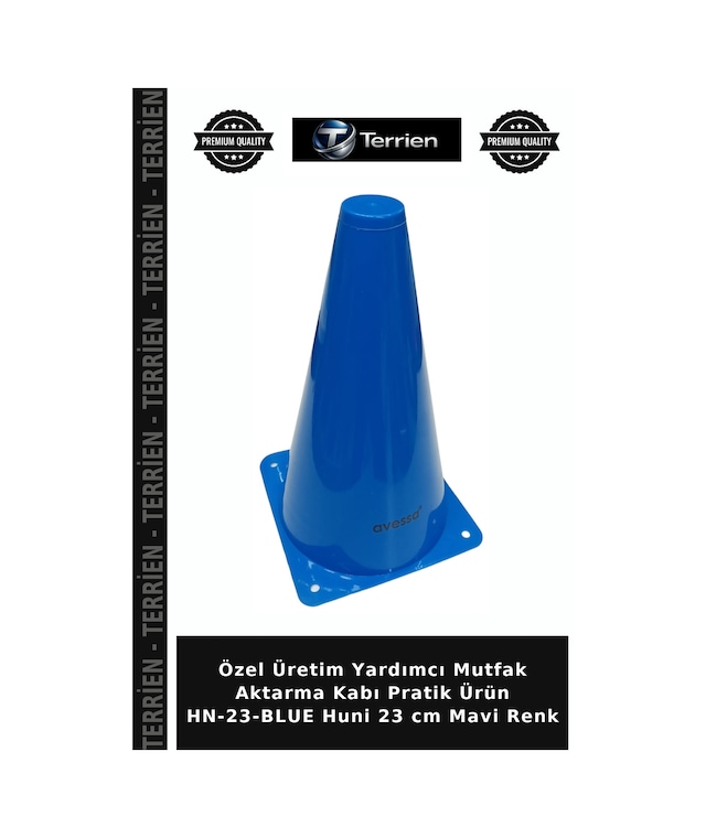 Özel Seri Yağ Hunisi Aktarma Kabı Mutfak Aleti Hn-23-blue Huni 23 Cm Mavi Renk