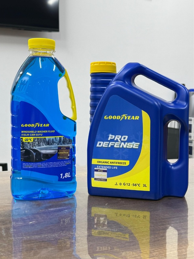 Ultra Pro Defense Goodyear 2025 Üretim Antifriz -56 3l Ve Antifrizli Cam Suyu -22 1.8l Hazır Kırmızı