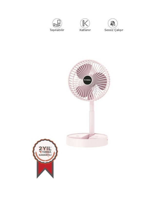 Torima F-06 Pembe Mini Fan Vantilatör Masa Fan