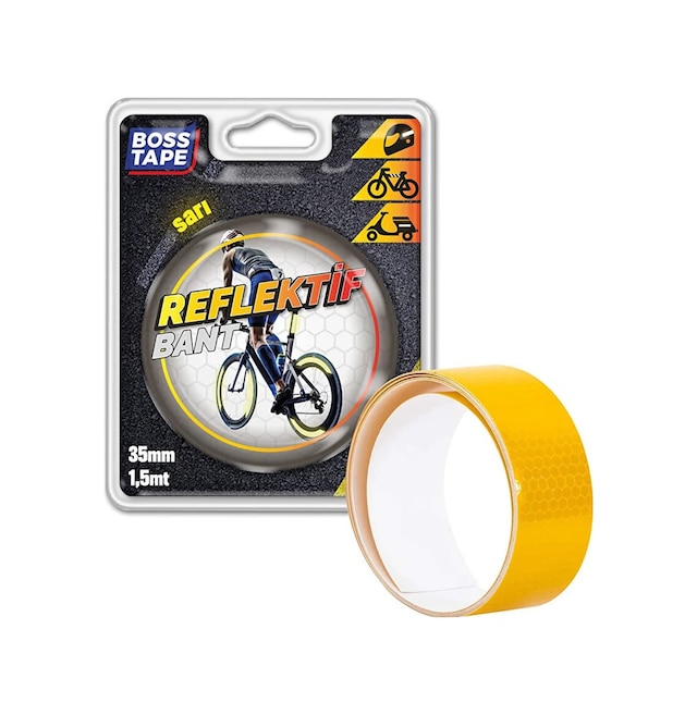Boss Tape Reflektif Bant Sarı 35mmx1,5mt Bt-09004