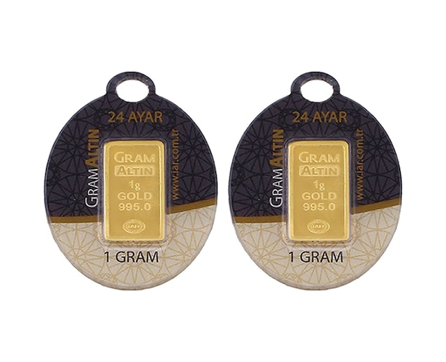 2 Adet 1 Gram 24 Ayar Altın