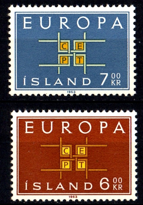 İzlanda 1963 Europa Pulları Ws0342 Teşhir Ürün