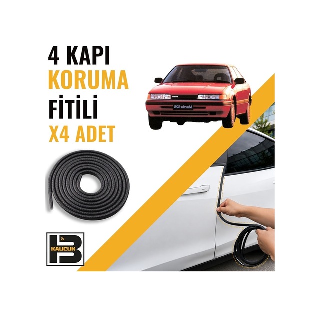 Mazda 626 Hatchback 1988-1991 Kapı Koruma Fitili-4 Kapı-siyah-bm2469