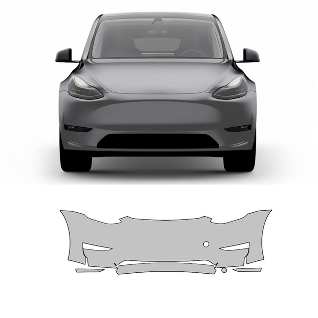 Tesla Model Y 2021 Juniper Ön Tampon, Hazır Kesim, 210 Mikron Ppf Tpu, Şeffaf Boya Koruma Filmi