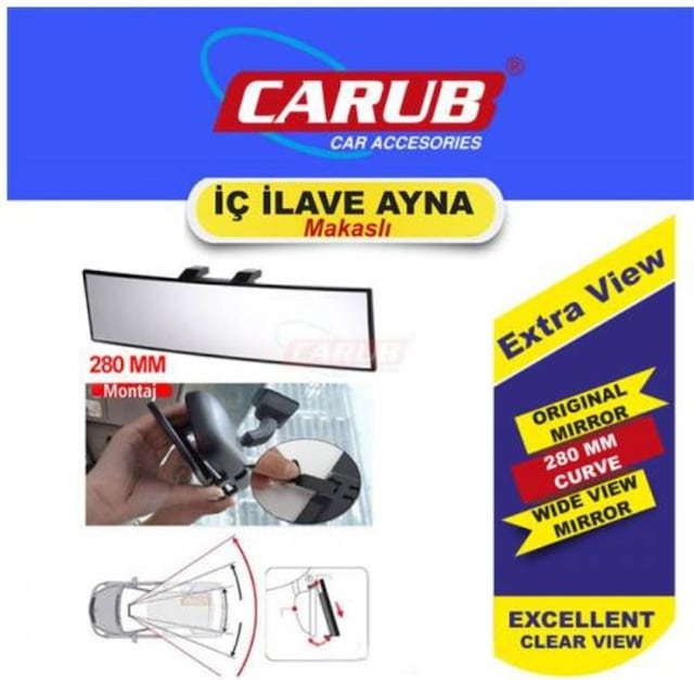 Iç Dikiz Ayna Geçme Geniş Açılı Makaslı Carup 280Mm A+Kalite