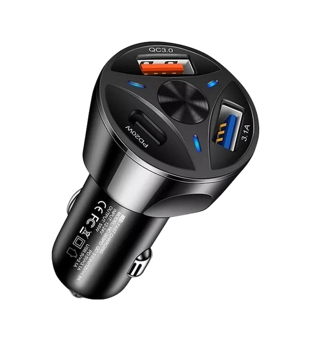 Polygold Pg-88 55w Hızlı Araç Şarj Cihazı -çift Çıkışlı Type-c Ve Usb