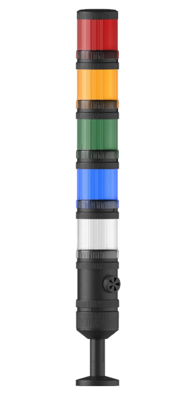 Mesan Ø70 5 Kat Işıklı Kolon Multi Led Buzzer Tüp Montaj 12-24vac/dc Ms 393.1.3.2.5.4.12-24vac/dc