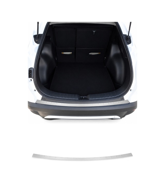 Toyota Corolla Cross Suv 2021-2027 Uyumlu Krom Arka Tampon Eşiği Paslanmaz Çelik Taşlı Mat