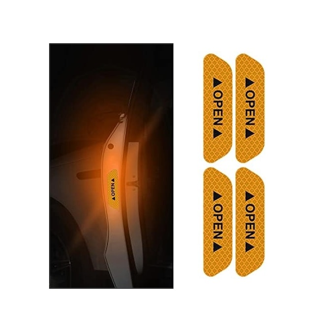 Araba Kapı Açık Uyarı Reflektörü Etiket Sticker 4& 39lü 9.5x2.5cm Sarı