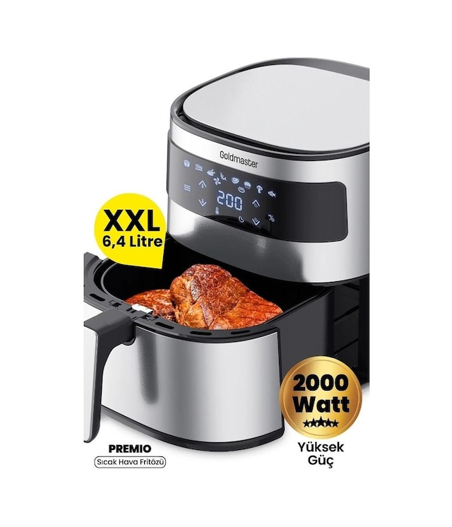Goldmaster GM-7482 Premio 6.4 L XXL Airfry Yağsız Sıcak Hava Fritözü