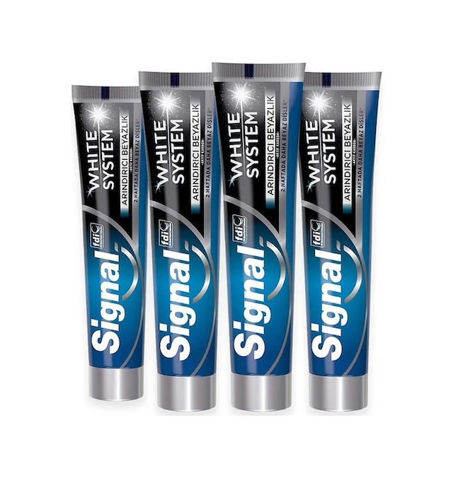 Signal White System Beyazlık Aktif Karbon Diş Macunu 4 x 75 ML