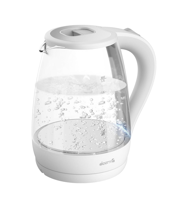 Deerma Sh30w 1,7lt Mavi Işıklı Cam Kettle & Su Isıtıcı