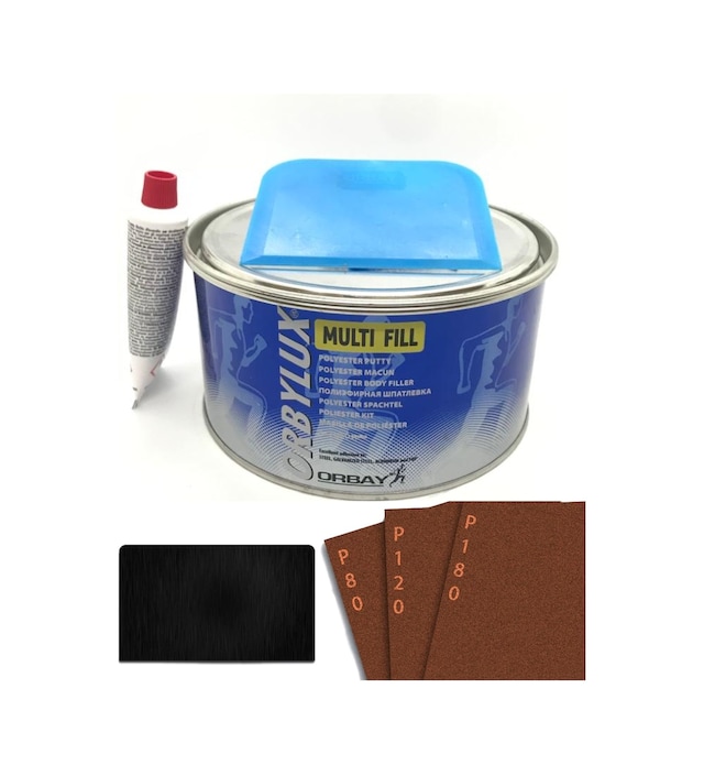 Orbay Polyester Çelik Macun 500 Gram Set + Plastik Aparat . 500 Gram