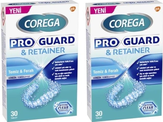 Corega Proguard & Retainer Diş Apartı Temizleyici Tablet 2 x 30'lu