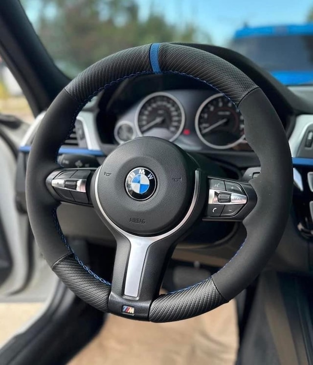 Bmw F30 Alcantra Nubuk Karbon Araca Özel Dikmeli Direksiyon Kılıf