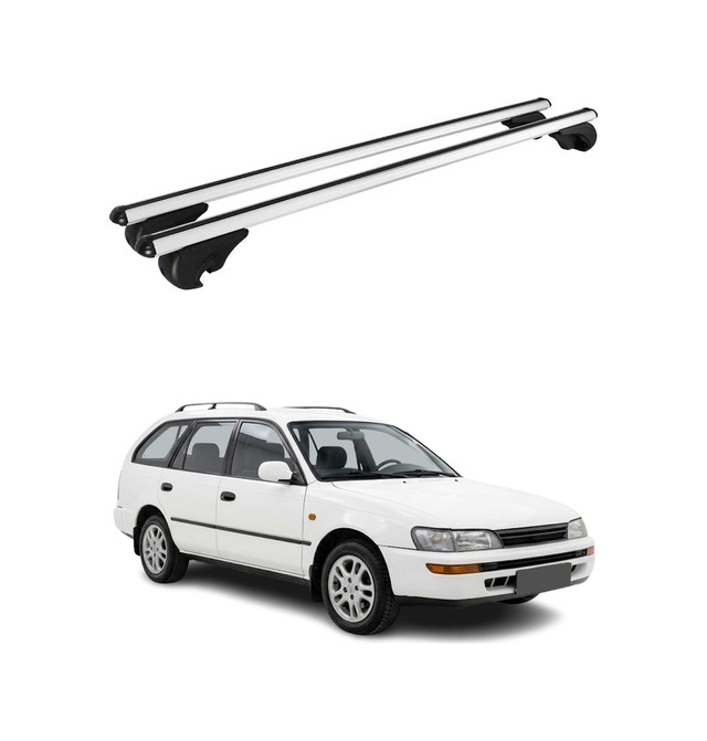 Toyota Corolla Vııı Touring 1997-2002 Arası Uyumlu Port Bagaj Taşıyıcı Ara Atkı Alüminyum Gümüş 2 Parça