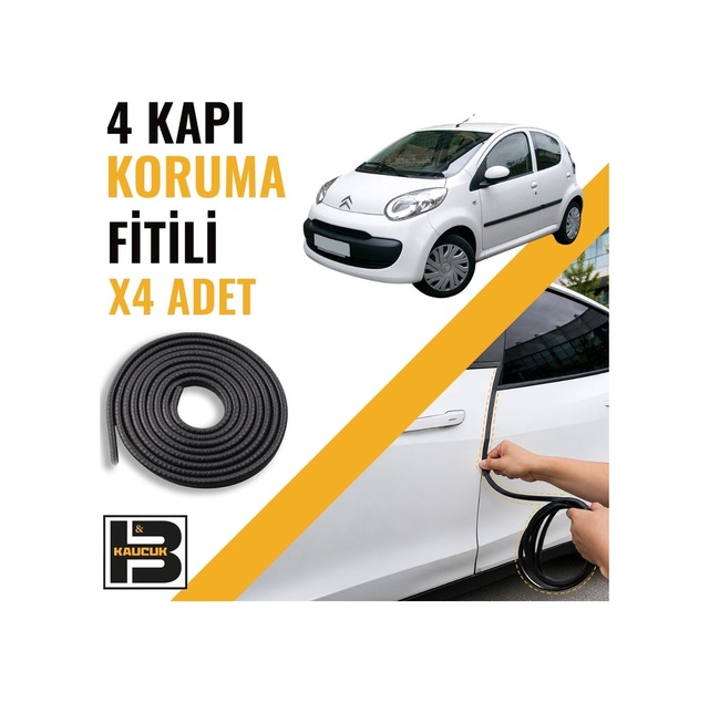 Citroen C1 Kapı Koruma Fitili-4 Kapı-siyah-bm2528