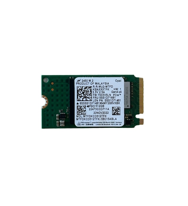 Micron Mıcron 2450 512GB NVMe M.2 2242