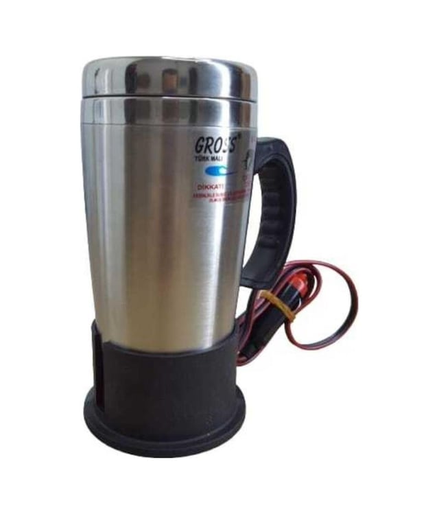 Gross 24 Volt Araç Termosu Ketil Su Isıtıcı Termos 500 Ml Krom