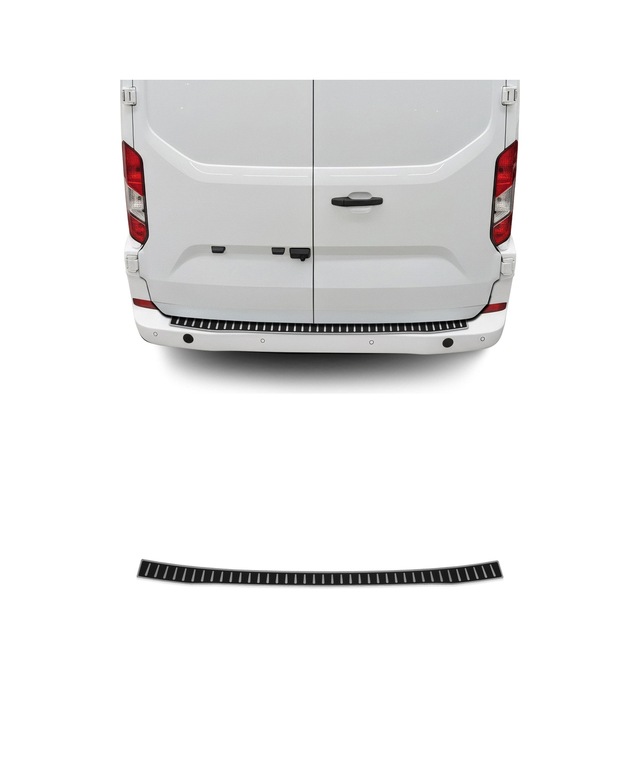 Ford Tourneo Custom Iı 2023-2027 Uyumlu Arka Tampon Eşiği Krom-karbon Folyolu