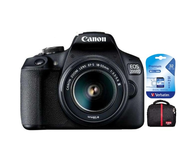 Canon EOS 2000D 18-55 MM DC III DSLR Fotoğraf Makinesi + Verbatim Premium 600X 32 GB Hafıza Kartı