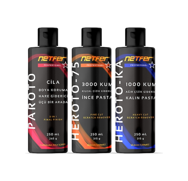 Netfer 3'lü İnce Kalın Pasta Cila Set - 3x250 Ml