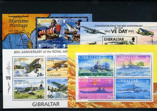 Yabancı Tematik Pul Koleksiyonu,uçaklar,gemiler-gibraltar,8 Adet Blok,asb-gıb-02 Teşhir Ürün