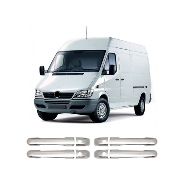 Mercedes Sprinter W901 Uyumlu 1995-2006 Krom Kapı Kolu 4 Kapı Paslanmaz Çelik