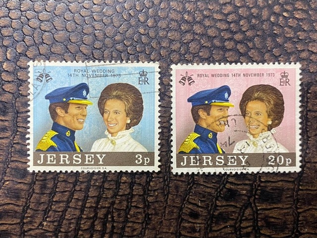 İngilliz Sömürge İngiltere Kraliyet Düğünü Tam Seri Pul Jersey - 1973 Royal Wedding Full Set - Fıne Teşhir Ürün