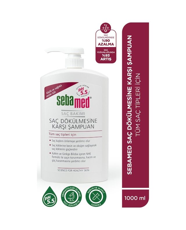 Sebamed Saç Dökülmesine Karşı Etkili Kafein ve Ginkgo Biloba İçerikli Şampuan 1 L