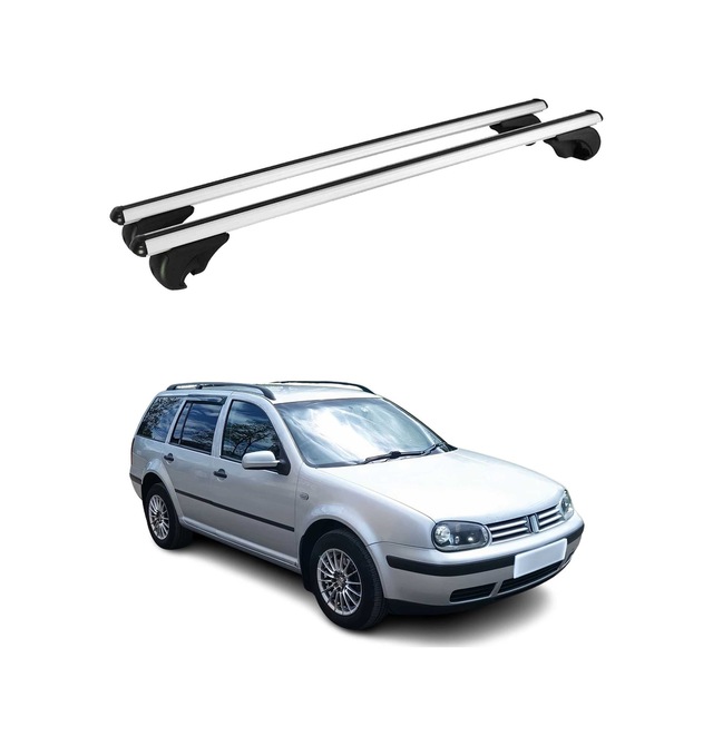 Vw Golf Iv Station Wagon 1999-2006 Arası Uyumlu Port Bagaj Taşıyıcı Ara Atkı Alüminyum Gümüş 2 Parça