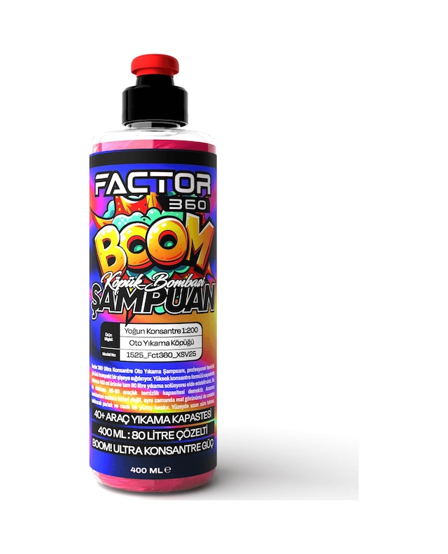 Factor 360 Boom Yoğun Konsantre Oto Yıkama Şampuanı 400 Ml