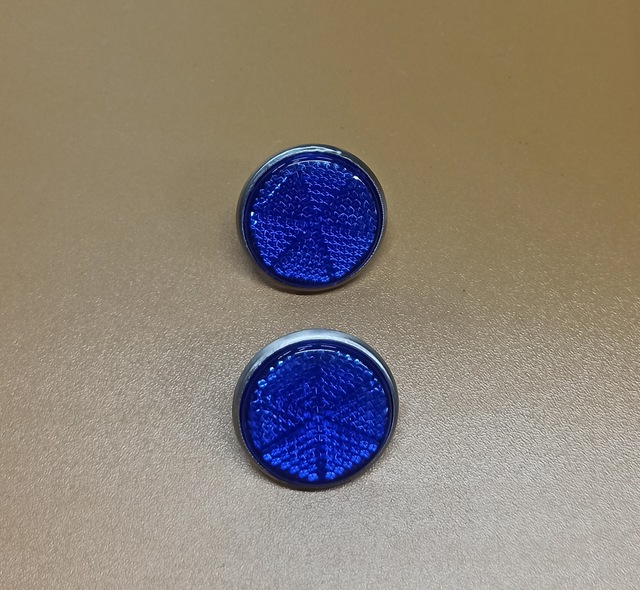 Mavi Renk Yuvarlak Reflektör Saç Bağlantılı 5mm Vidalı 2 Adet