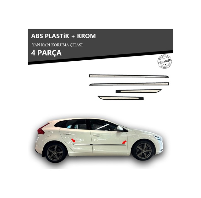 Volvo V40 Yan Kapı Koruma Çıtası Plastik + Krom Unvrslppkçt00006
