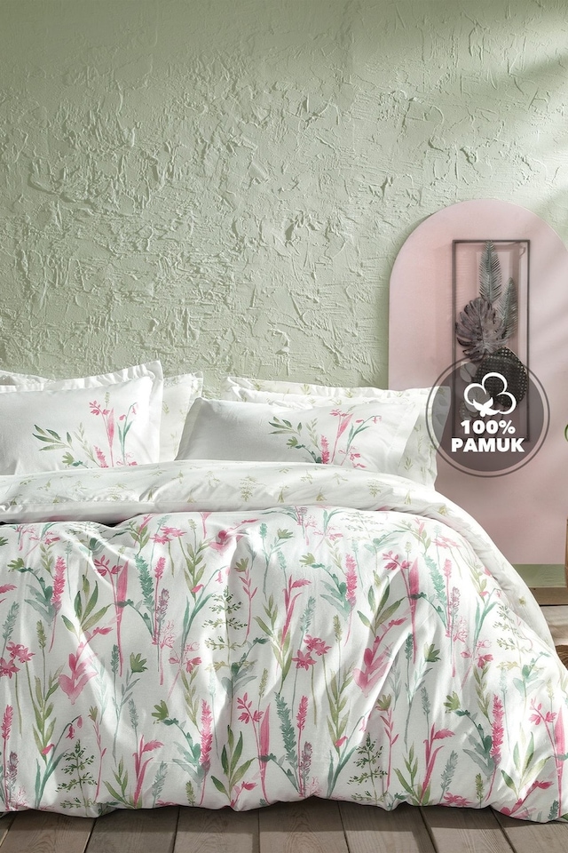 Yataş Bedding Hana Ranforce Çift Kişilik Nevresim Seti Pembe