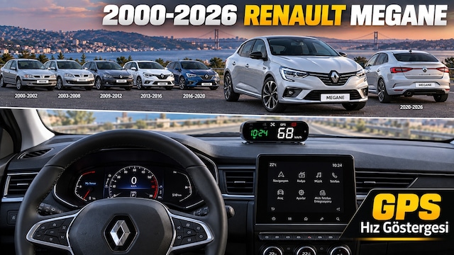 2000-2026 Renault Megane Gps Hız Göstergesi Hud Dijital Hız Saati