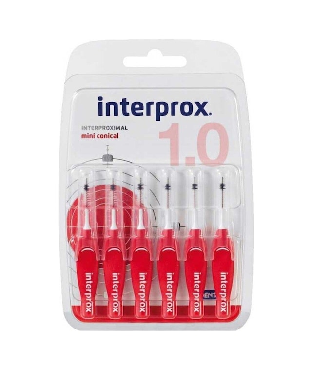 Interprox Interproximal Mini Conical 1.0mm Arayüz Fırçası 6 Adet KIRMIZI